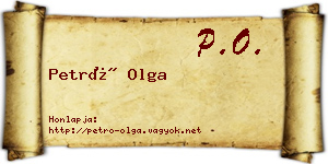 Petró Olga névjegykártya