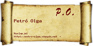 Petró Olga névjegykártya