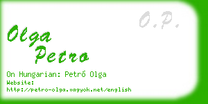 olga petro business card