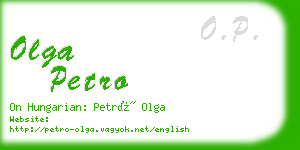 olga petro business card